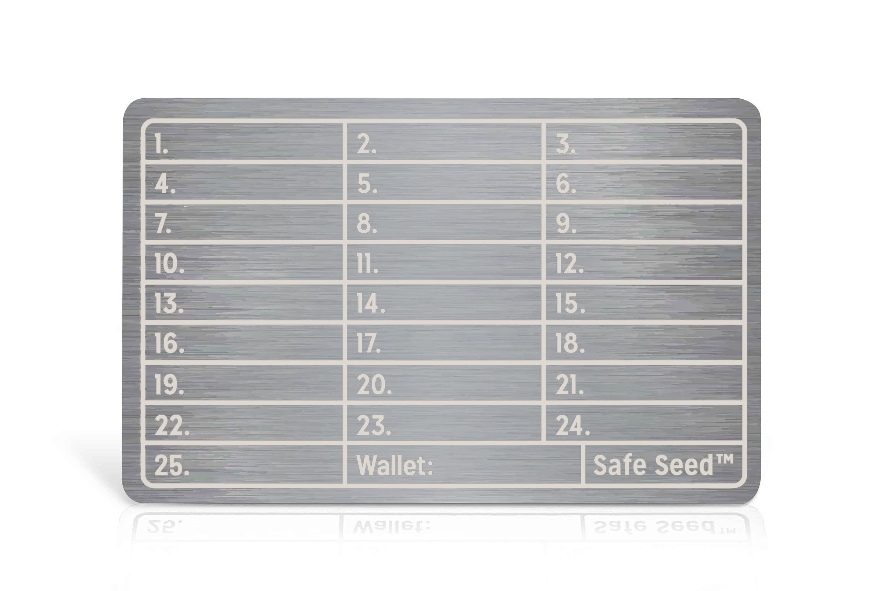 Safe Seed Crypto Recovery - Livro de metal Edição Titânio com kit de