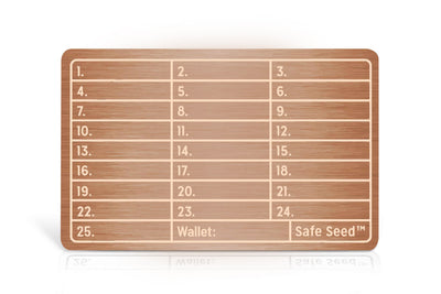 Metal Wallet Copper Edition 12-25 Word Recovery Passphrase Stamp Plate Crypto Seed Storage