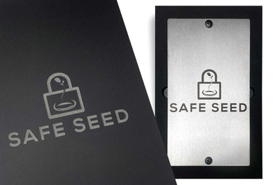 Safe Seed Crypto Recovery Passphrase Metal Book Stainless Steel Edition W/ Stamp Kit & Bench Block