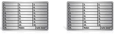 2 Pack Metal Wallet Stainless Steel Edition Metal Stamp Plate 12-25 Word Recovery Phrase Crypto Seed Storage