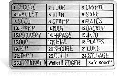 2 Pack Metal Wallet Stainless Steel Edition Metal Stamp Plate 12-25 Word Recovery Phrase Crypto Seed Storage