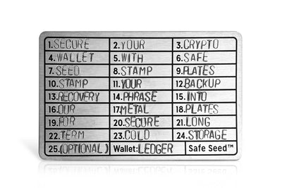 Safe Seed Molybdenum Edition Complete Metal Stamp Kit 12-25 Word Recovery Passphrase Backup Cold Storage Crypto W/ 2 Molybdenum Plates