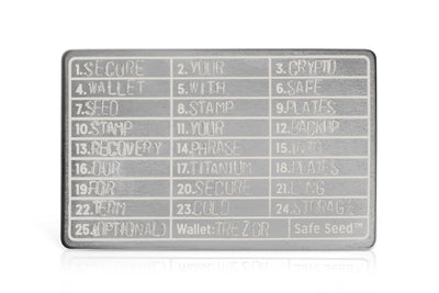 Titanium Wallet 12-25 Word Recovery Passphrase Backup Complete Stamp Kit W/ 2 Titanium Plates & Steel Bench Block