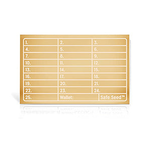10K Solid Gold Edition 12-25 Word Recovery Seed Passphrase Stamp Plate Crypto Seed Storage