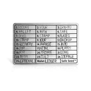 Metal Wallet Stainless Steel Edition Metal Stamp Plate 12-25 Word Recovery Phrase Crypto Seed Storage